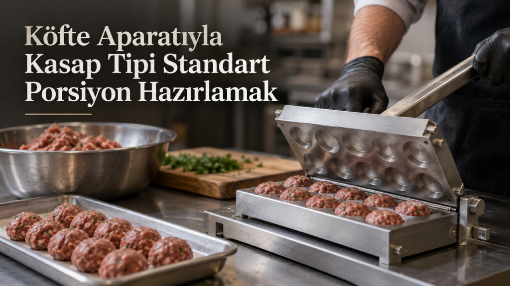 Köfte Aparatıyla Kasap Tipi Standart Porsiyon Hazırlamak